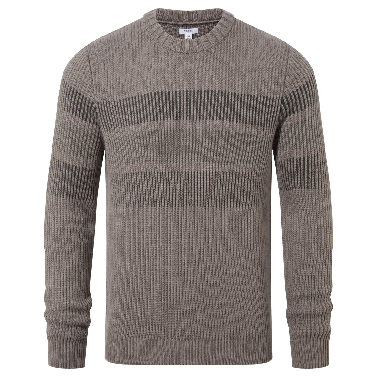 Leonard Mens Chunky Knitted Jumper - Mid Grey - Image 6