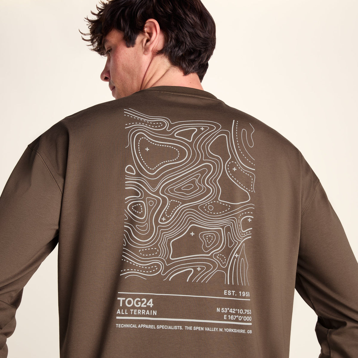 Lloyd Mens Premium Heavyweight 100% Cotton Jersey Top - Ash Brown - Image 5