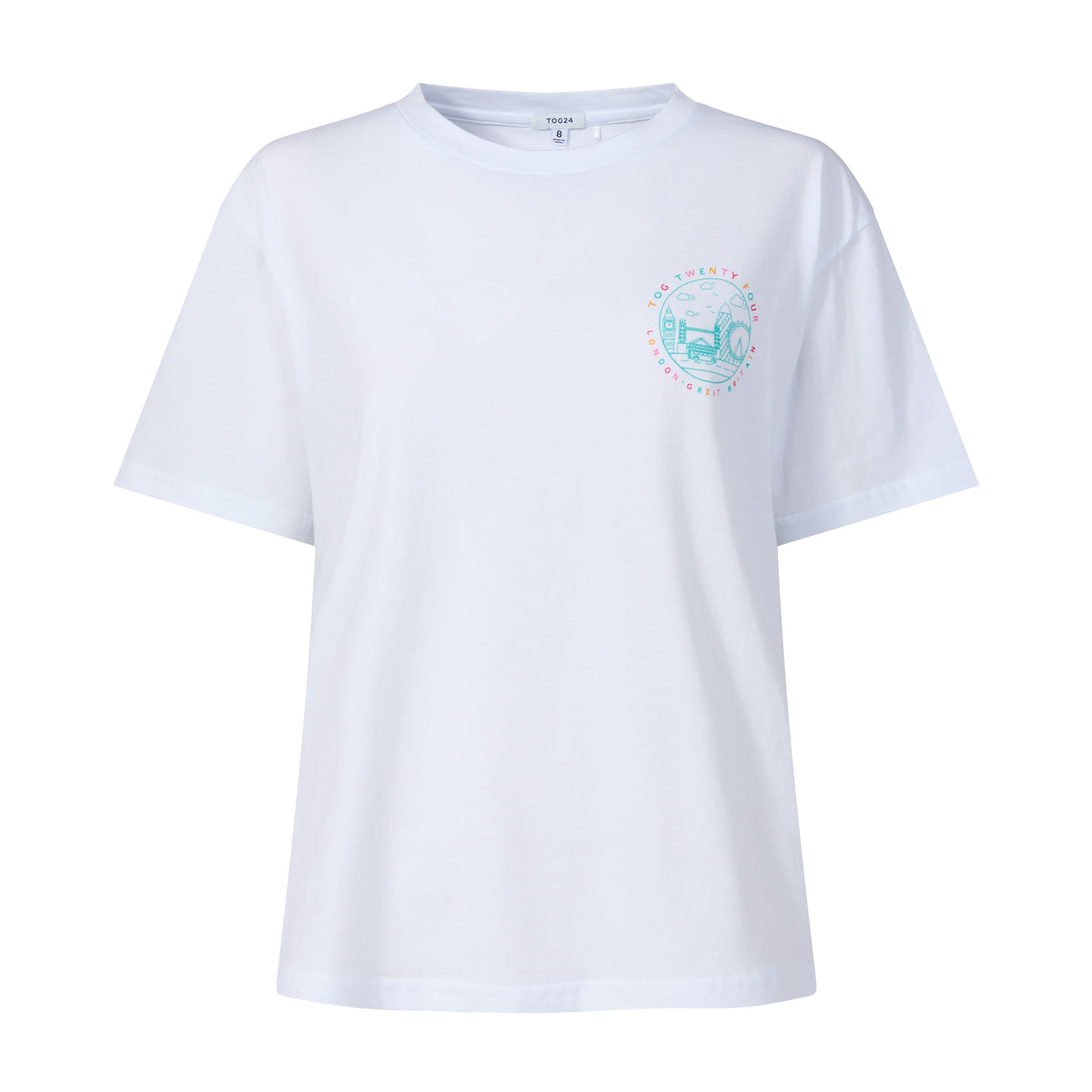London Womens 100% Cotton Supersoft Relaxed Fit T-Shirt - Optic White - Image 8