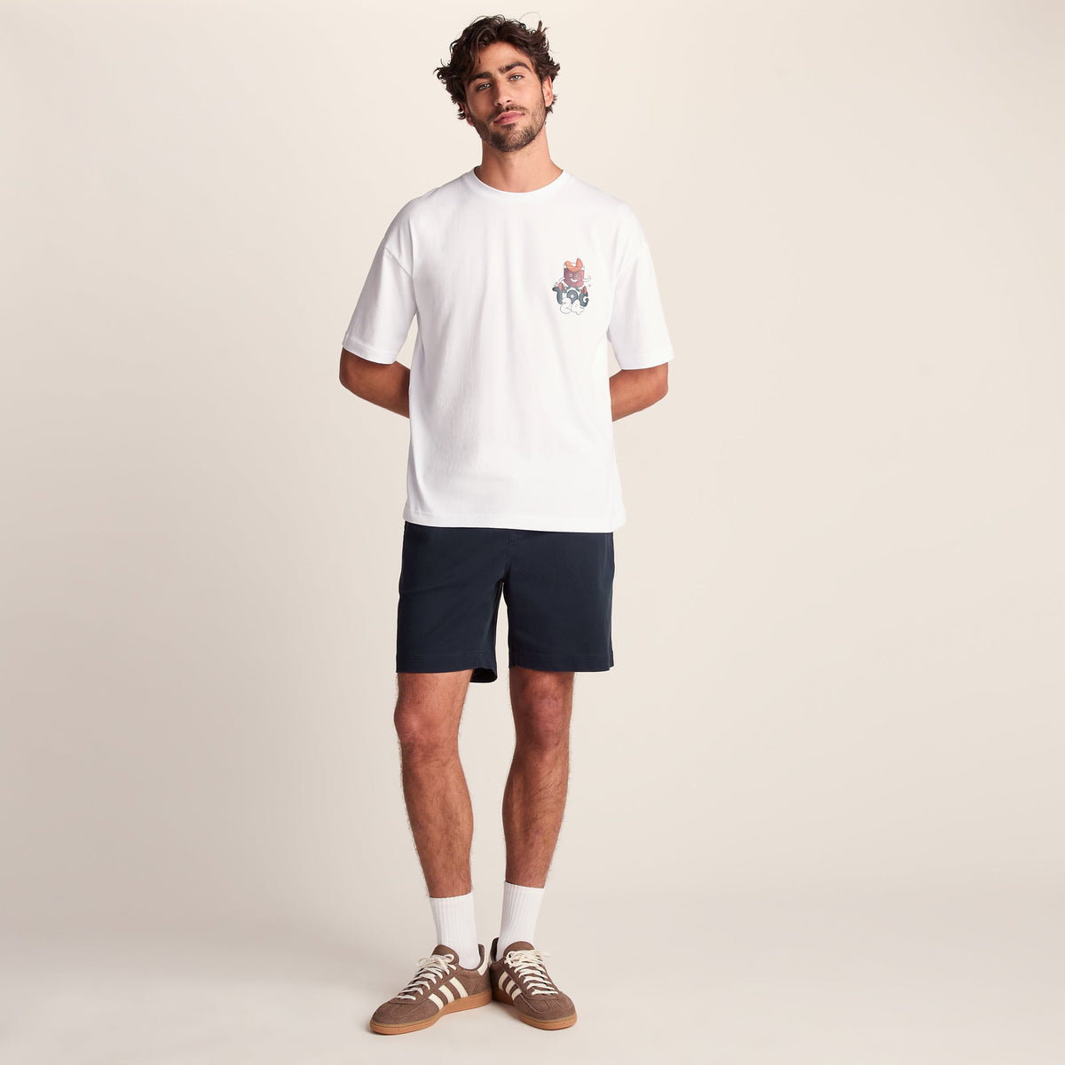 Loredo Mens Cotton Blend Shorts - Dark Indigo - Image 2