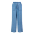 Lucy Womens Wide Leg Denim Look Trousers - Faded Indigo - Image 7
