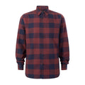 Marcel Mens Brushed Flannel Check Shirt - Blue & Brown Check - Image 7