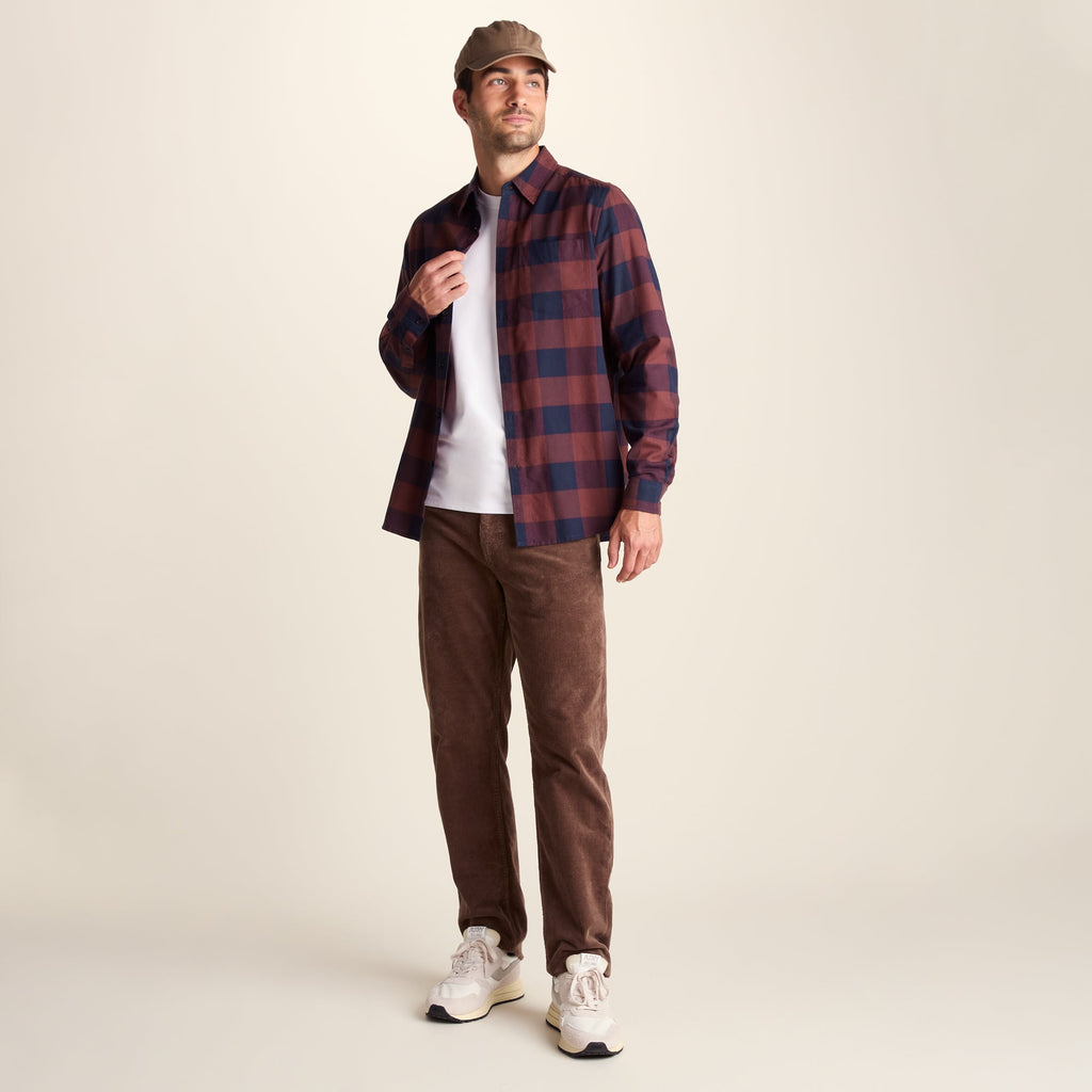 Marcel Mens Brushed Flannel Check Shirt - Blue & Brown Check - Image 2