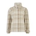 March Womens Relaxed Fit Microfleece Pullover - Simply Taupe Check - Image 6