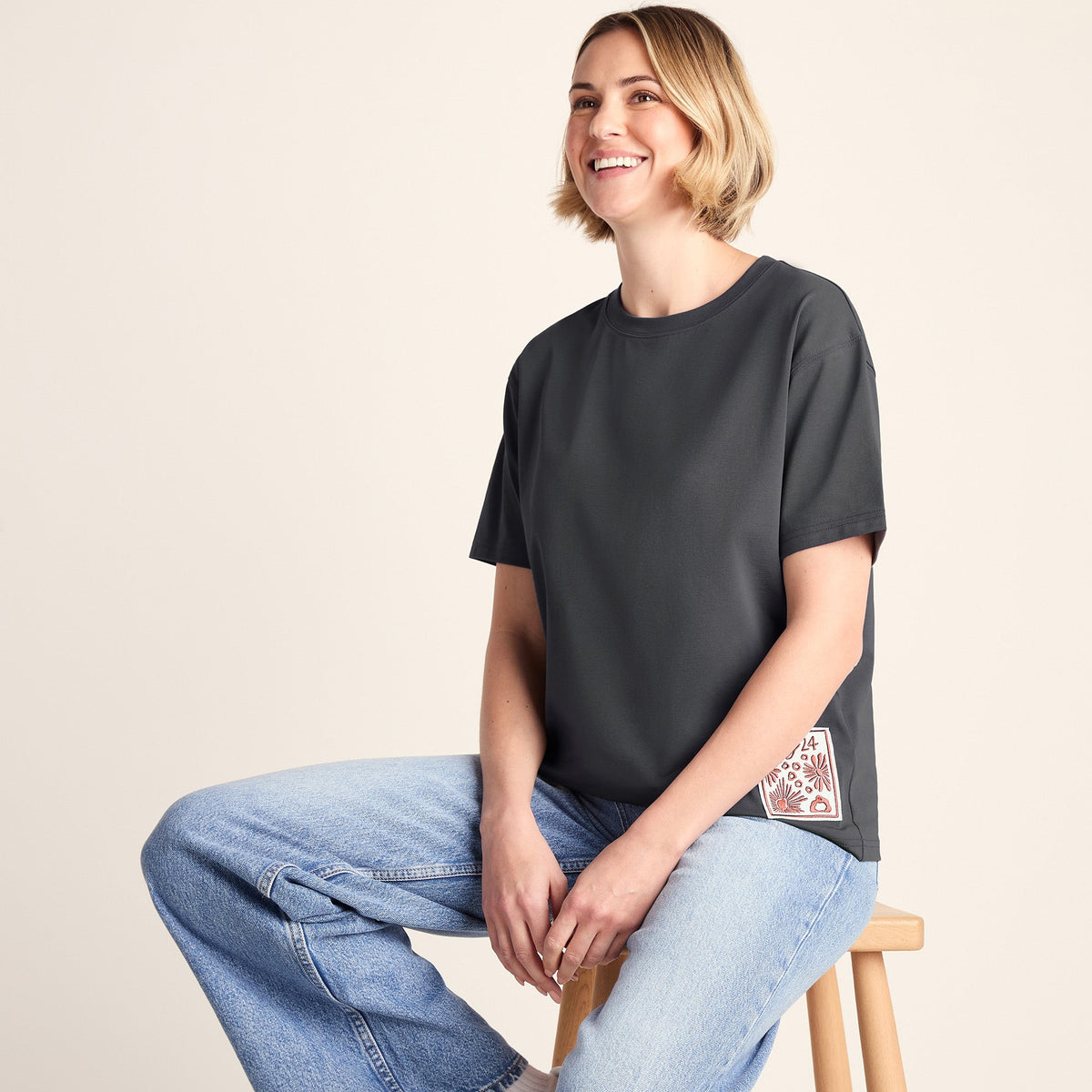 Margot Womens Supersoft Premium Relaxed Fit T-Shirt - Deep Slate - Image 4