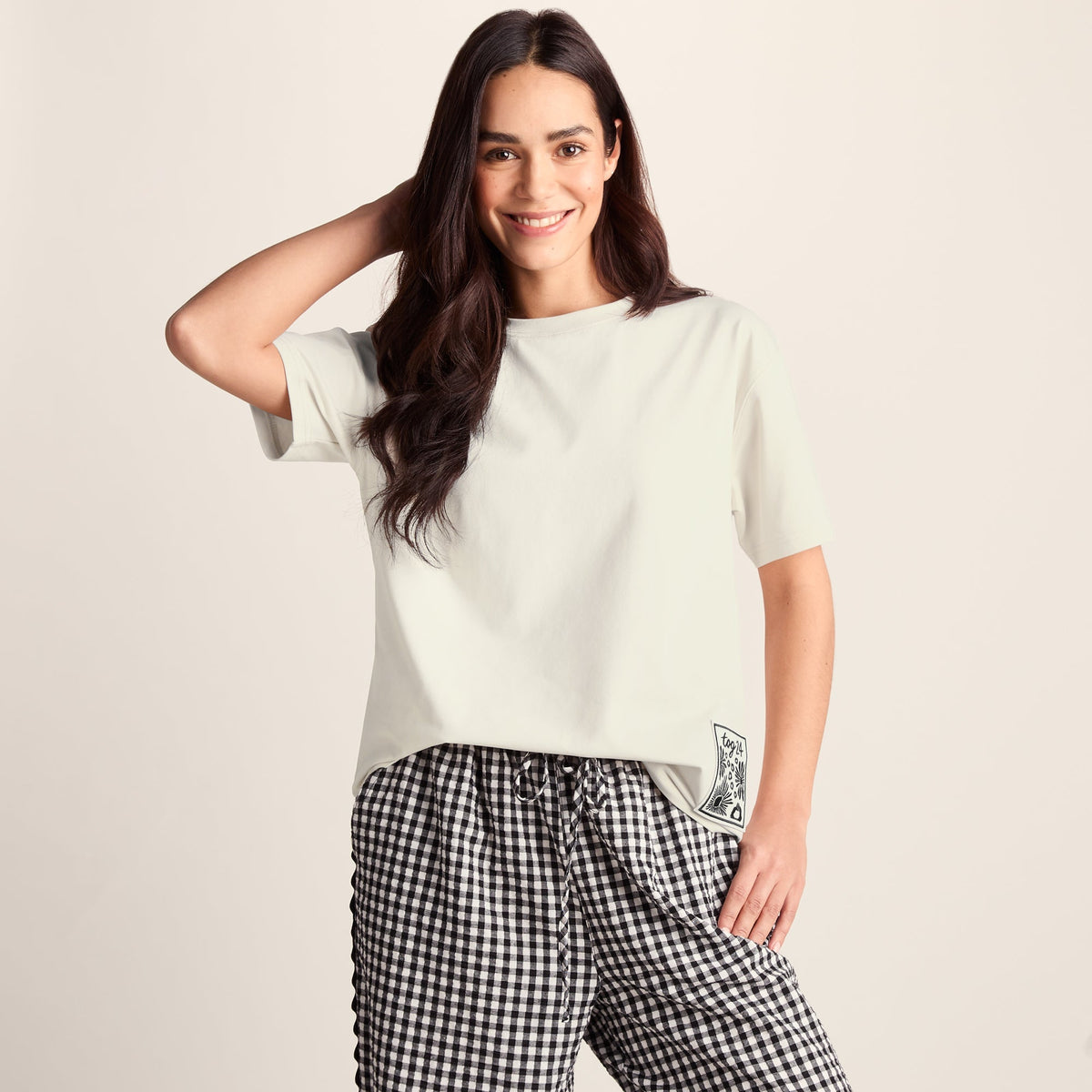 Margot Womens Supersoft Premium Relaxed Fit T-Shirt - Vanilla
