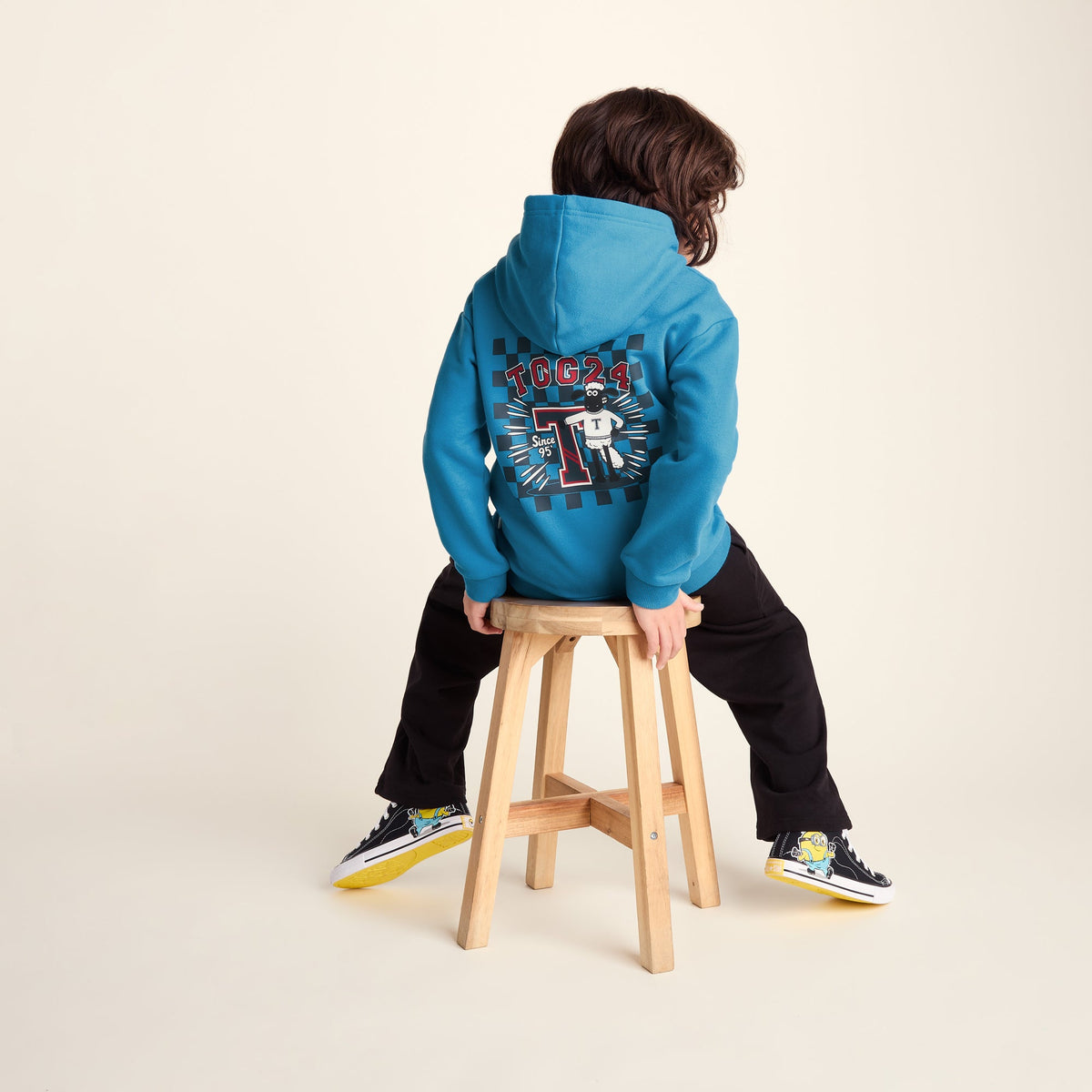 Masham Shaun the Sheep Kids Supersoft Overhead Hoodie - Bondi Blue - Image 3