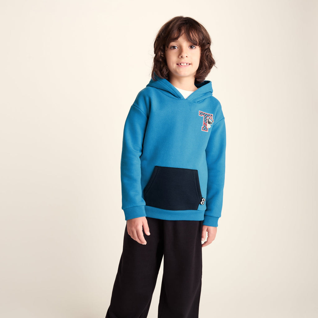 Masham Shaun the Sheep Kids Supersoft Overhead Hoodie - Bondi Blue - Image 5