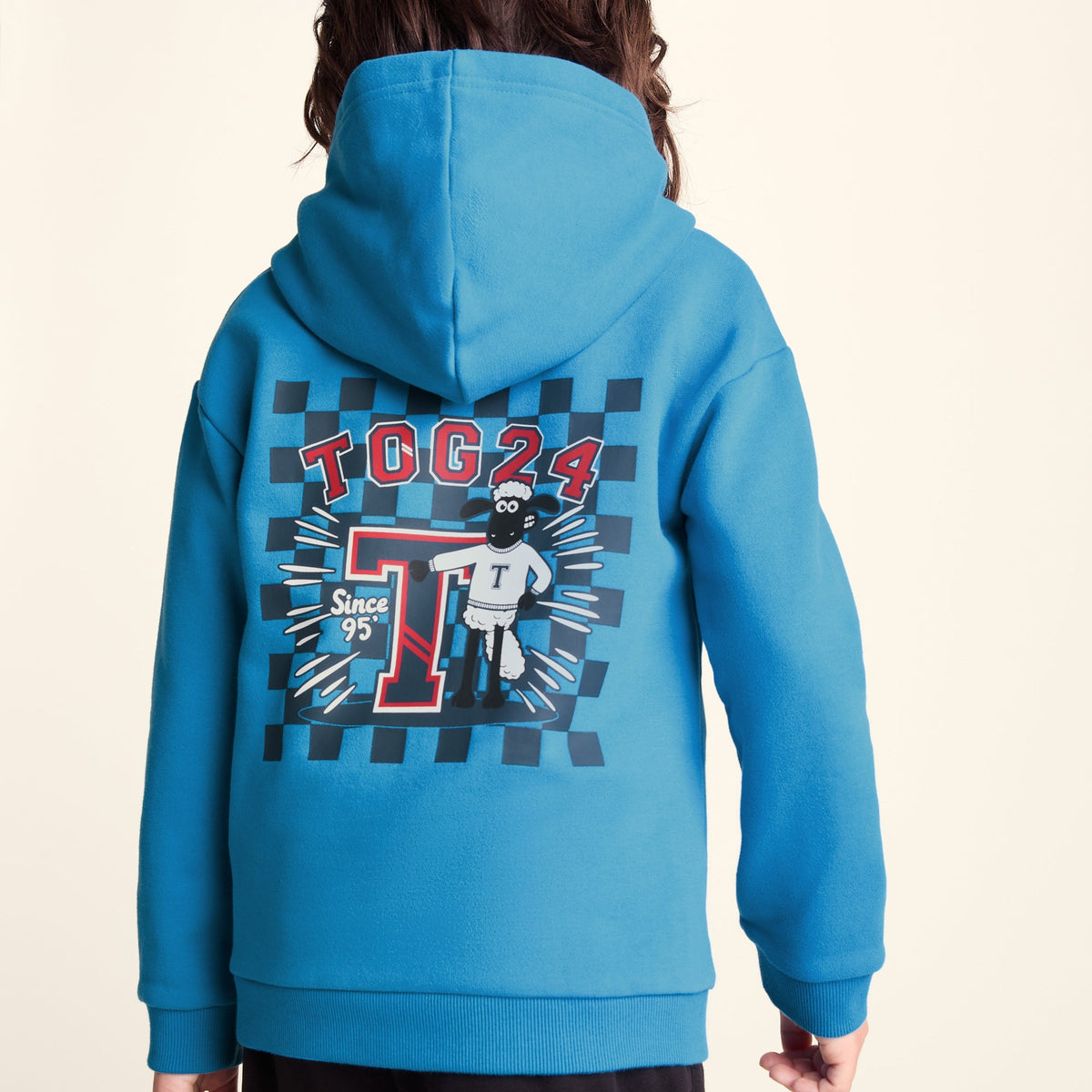 Masham Shaun the Sheep Kids Supersoft Overhead Hoodie - Bondi Blue - Image 6
