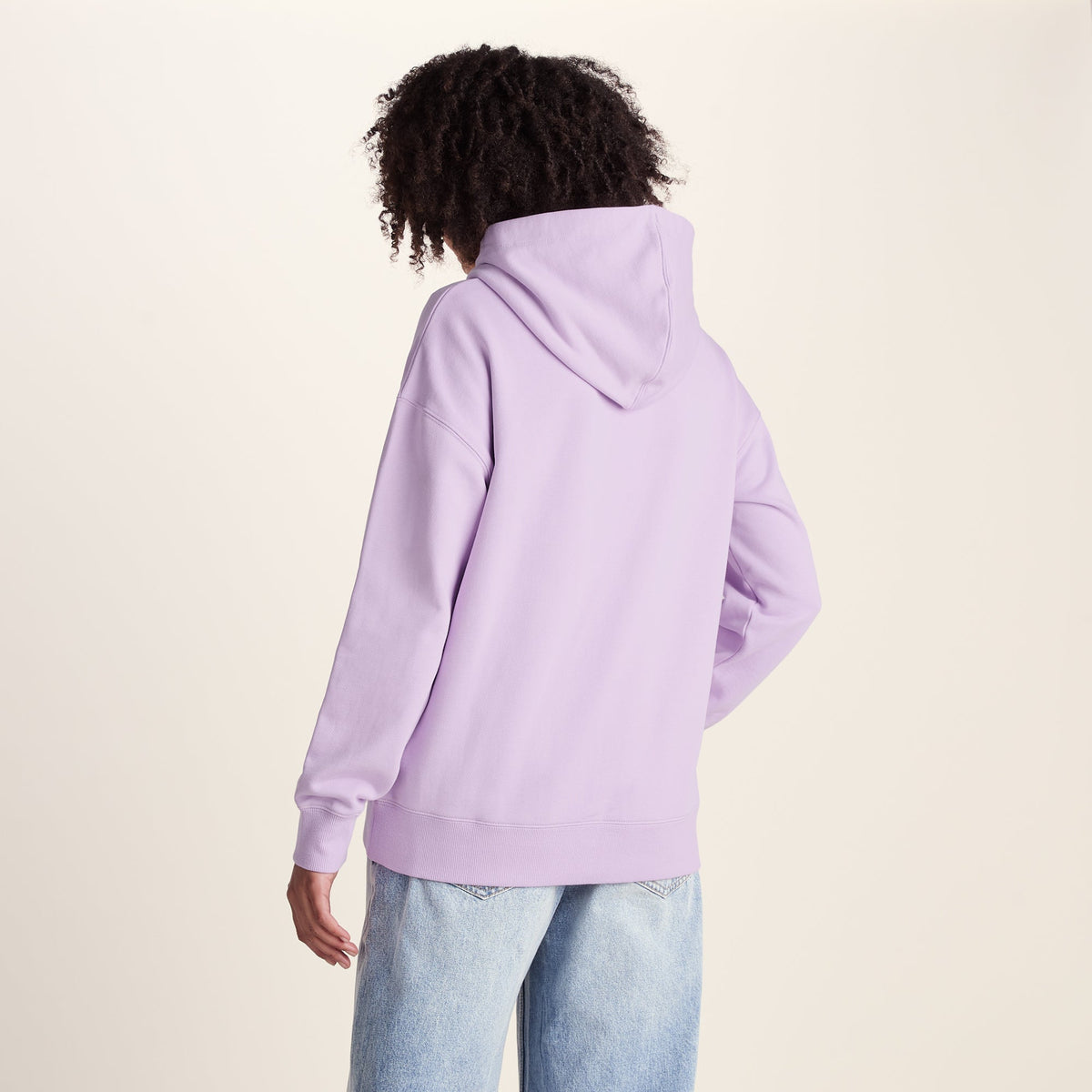 Meera Womens 100% Cotton Relaxed Fit Hoody - Lilac Blossom - Image 3