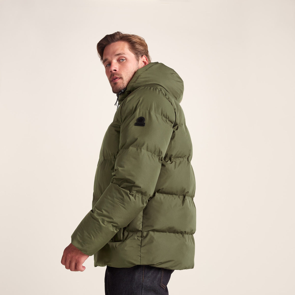 Menka Mens Shower Resistant Insulated Jacket - Khaki - Image 6