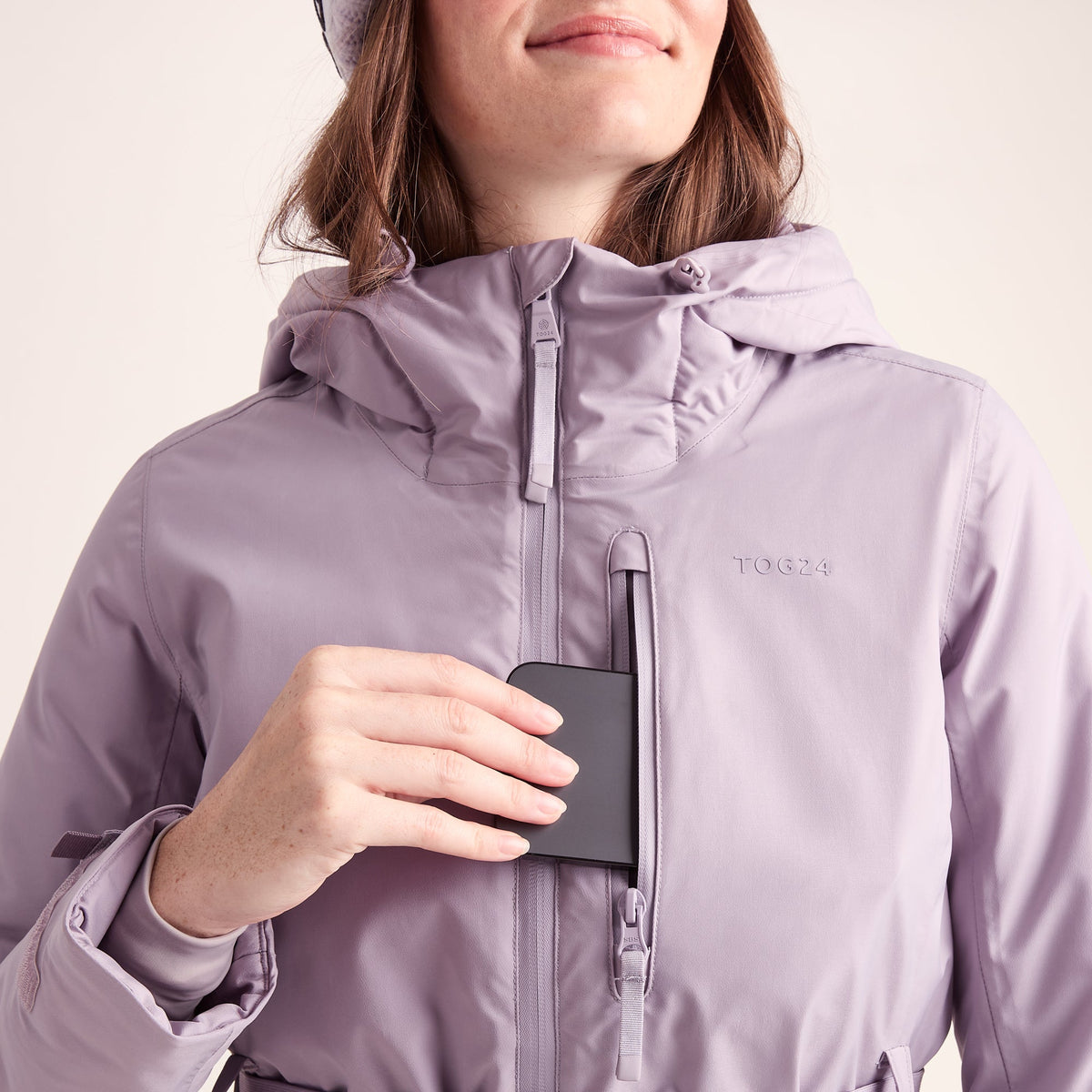 Meribel Womens Performance Waterproof Ski Jacket - Lavender Grey - Image 8