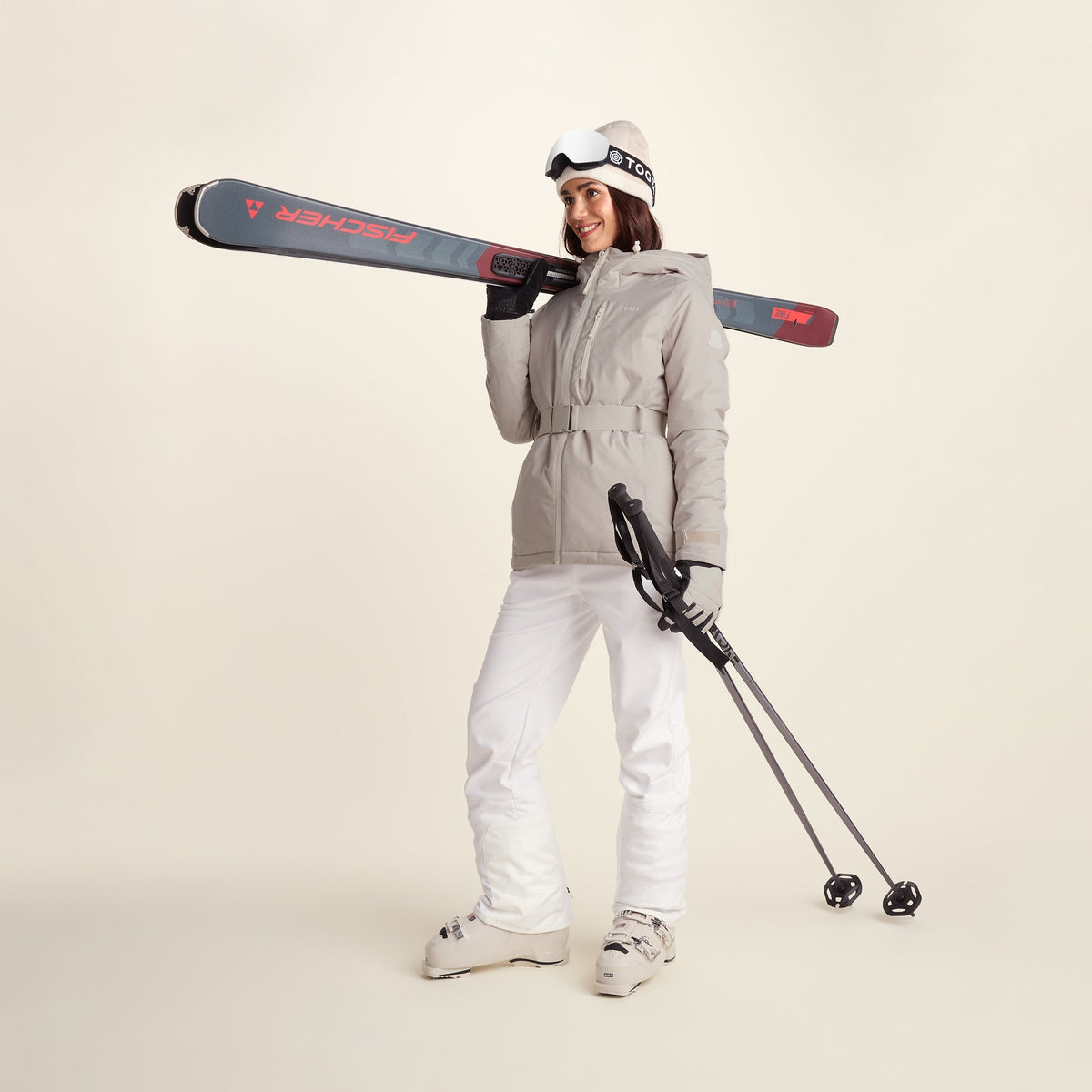 Meribel Womens Performance Waterproof Ski Jacket - Simply Taupe - Image 5