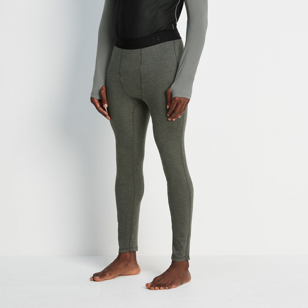 Meru Mens Cashmere Touch Base Layer Leggings - Dark Grey Marl - Image 3