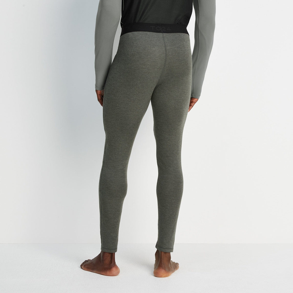 Meru Mens Cashmere Touch Base Layer Leggings - Dark Grey Marl - Image 4
