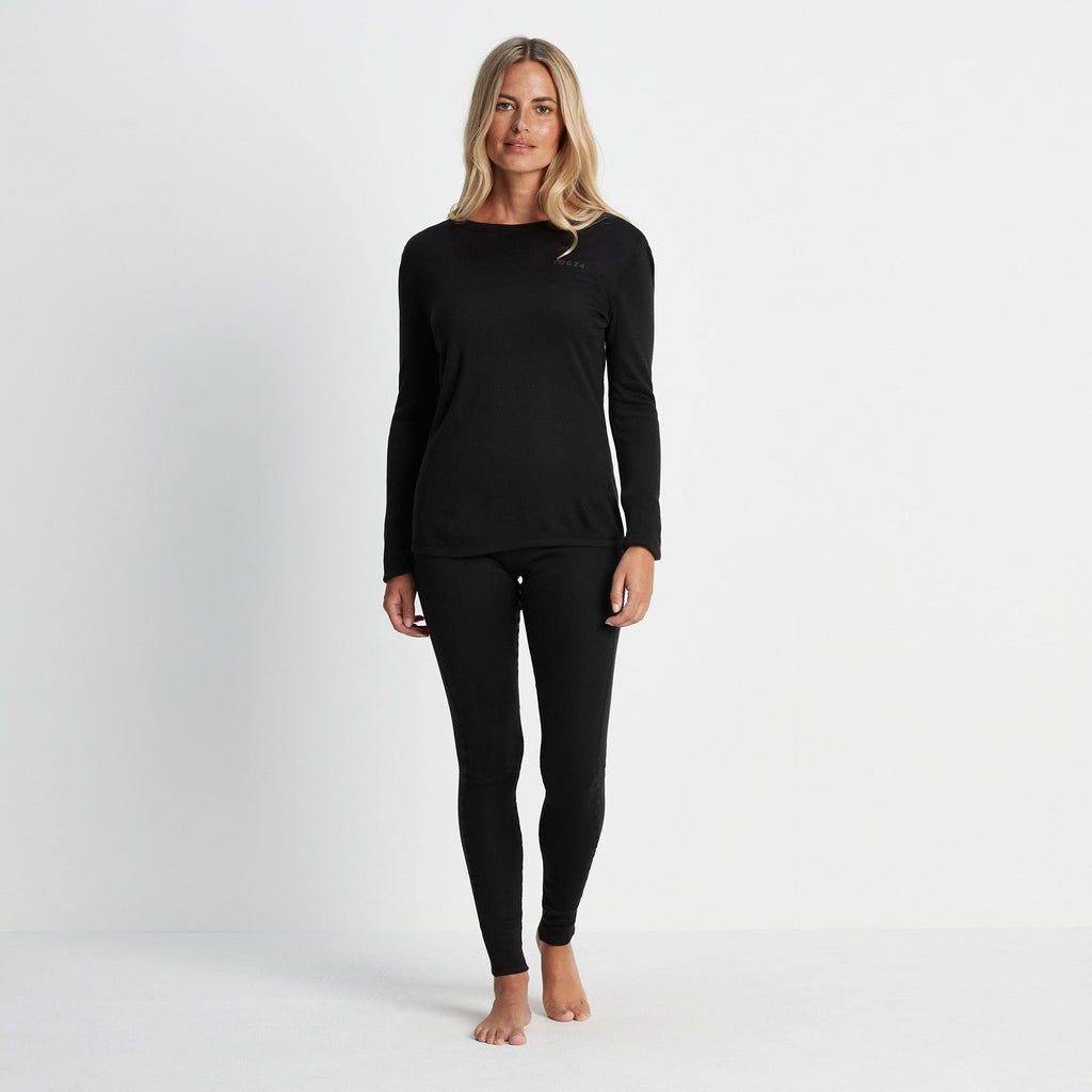 Meru Womens Cashmere Touch Base Layer Set - Black - Image 3