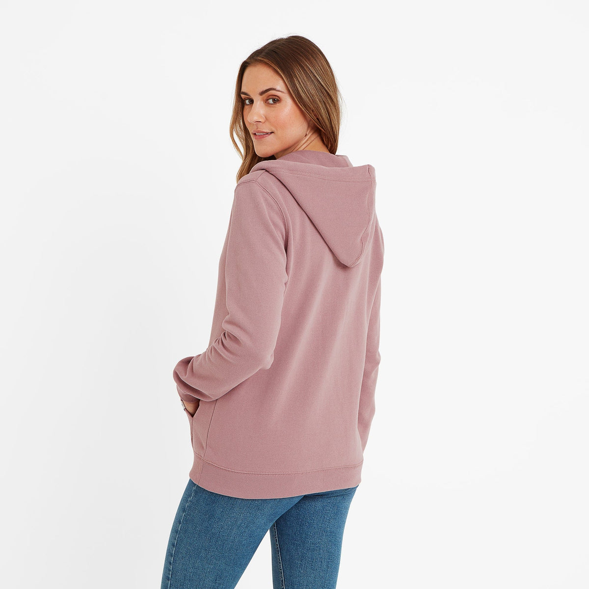 Mia Womens Supersoft Zip Hoody - Faded Pink - Image 4