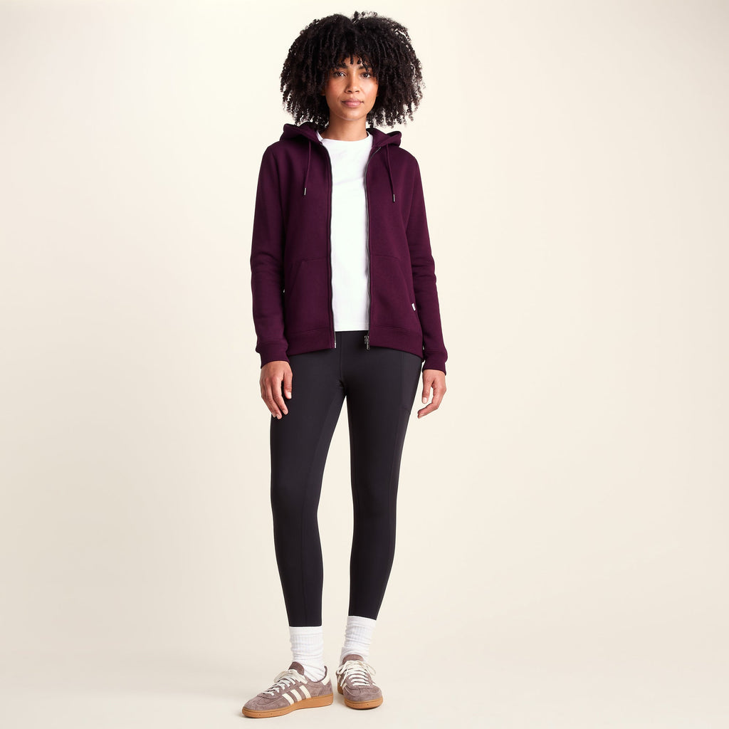 Mia Womens Supersoft Zip Hoody - Burgundy - Image 2