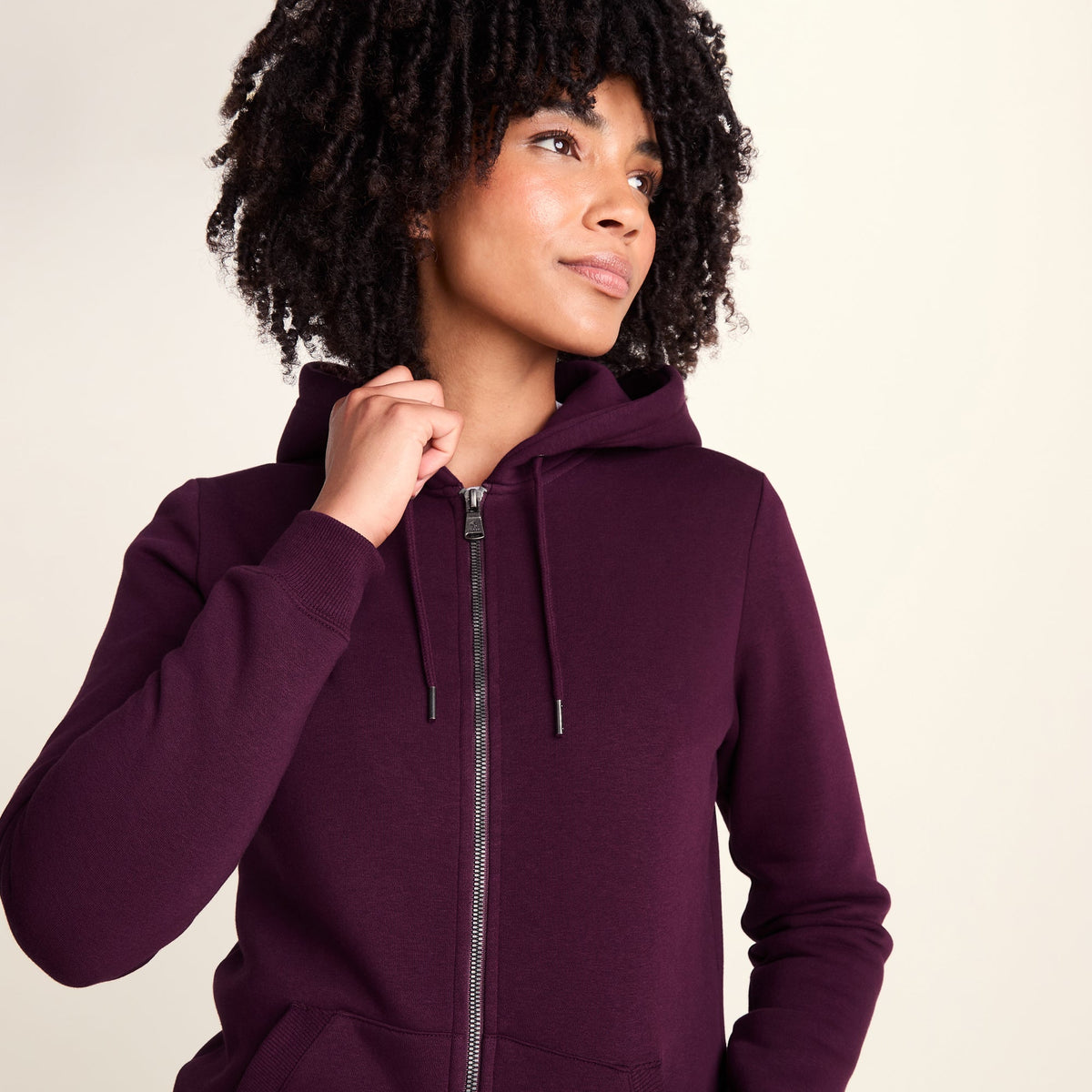 Mia Womens Supersoft Zip Hoody - Burgundy - Image 5