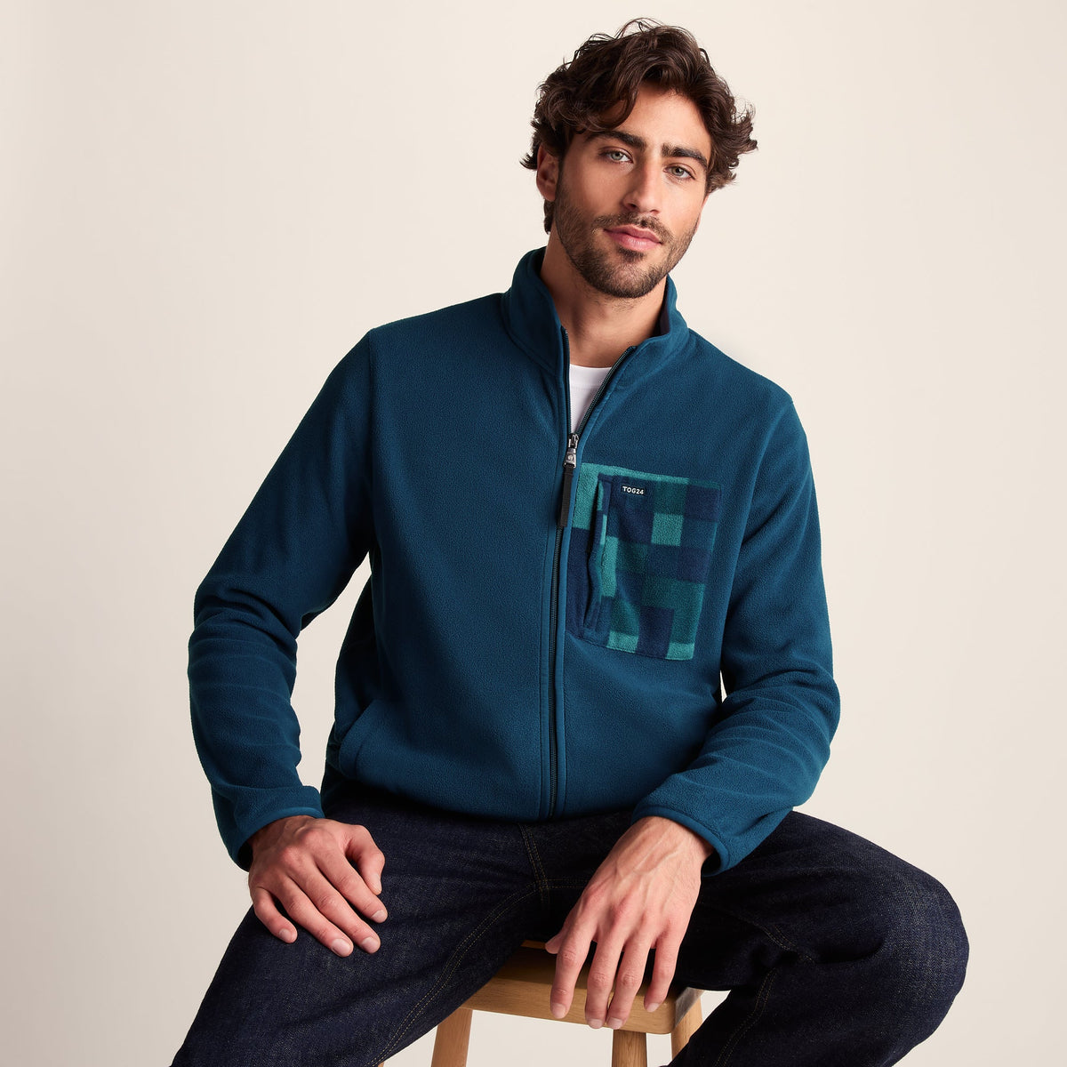 Miles Mens Relaxed Fit Microfleece Jacket - Inky Blue - Image 5