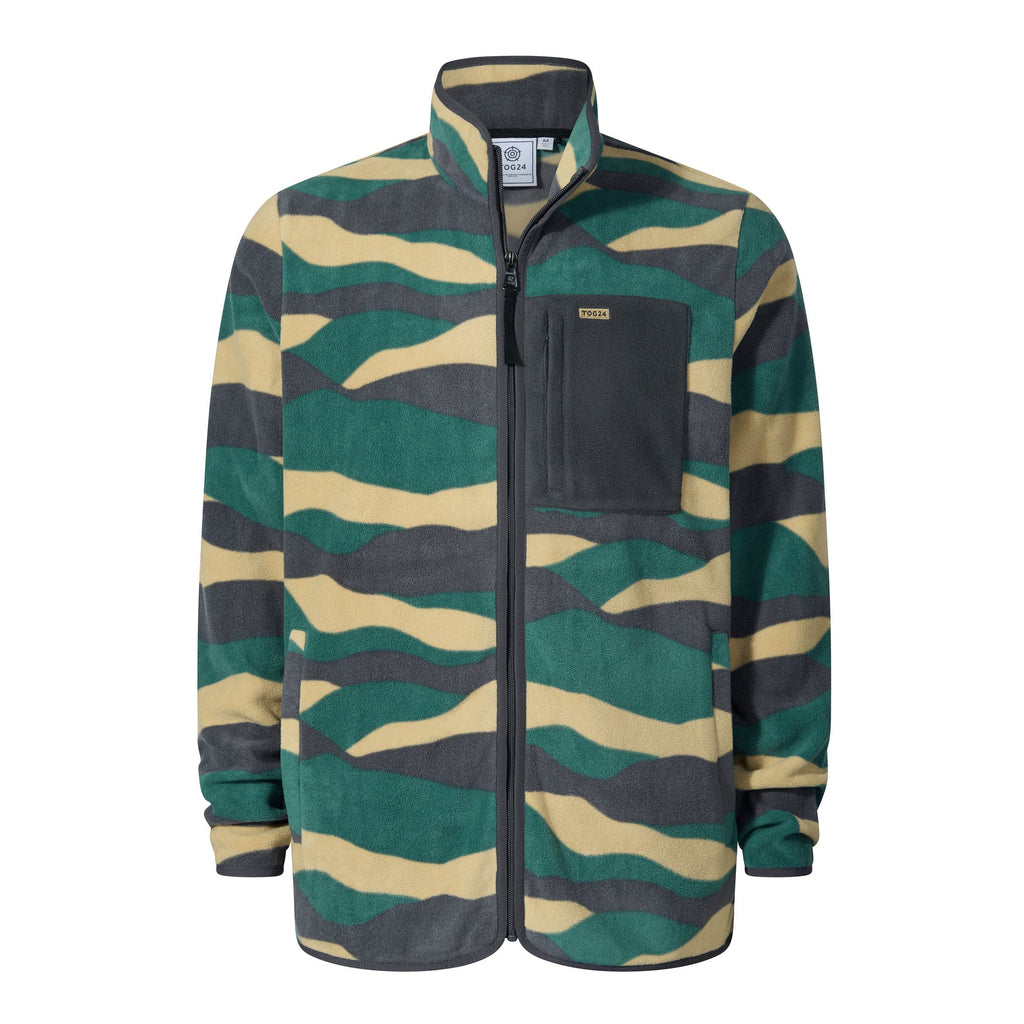 Miles Mens Relaxed Fit Microfleece Jacket - Sand Landscape Print - Image 7