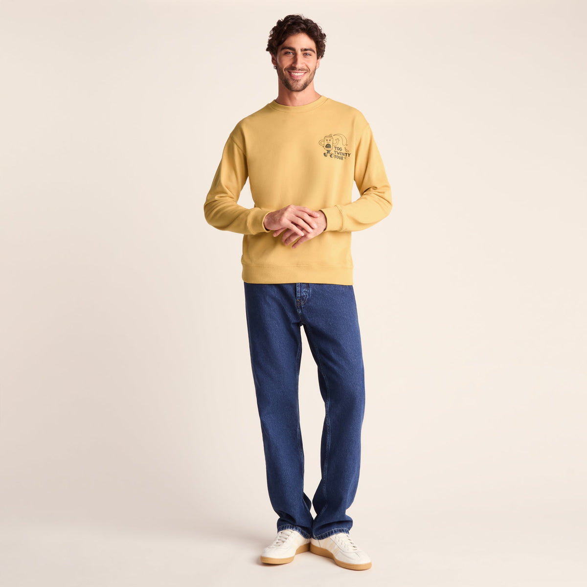 Miller Mens Relaxed Fit Supersoft Hattie Clark Sweat - Pale Amber - Image 2