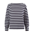 Misty Womens Supersoft Cotton Striped Boat Neck T-Shirt - Deepest Blue Stripe - Image 6