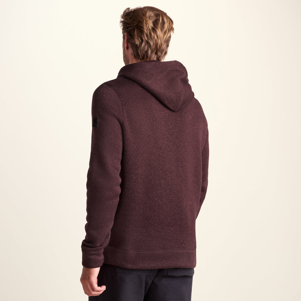 Mosby Mens Supersoft Knitlook Fleece Hoody - Chestnut Brown Melange - Image 3