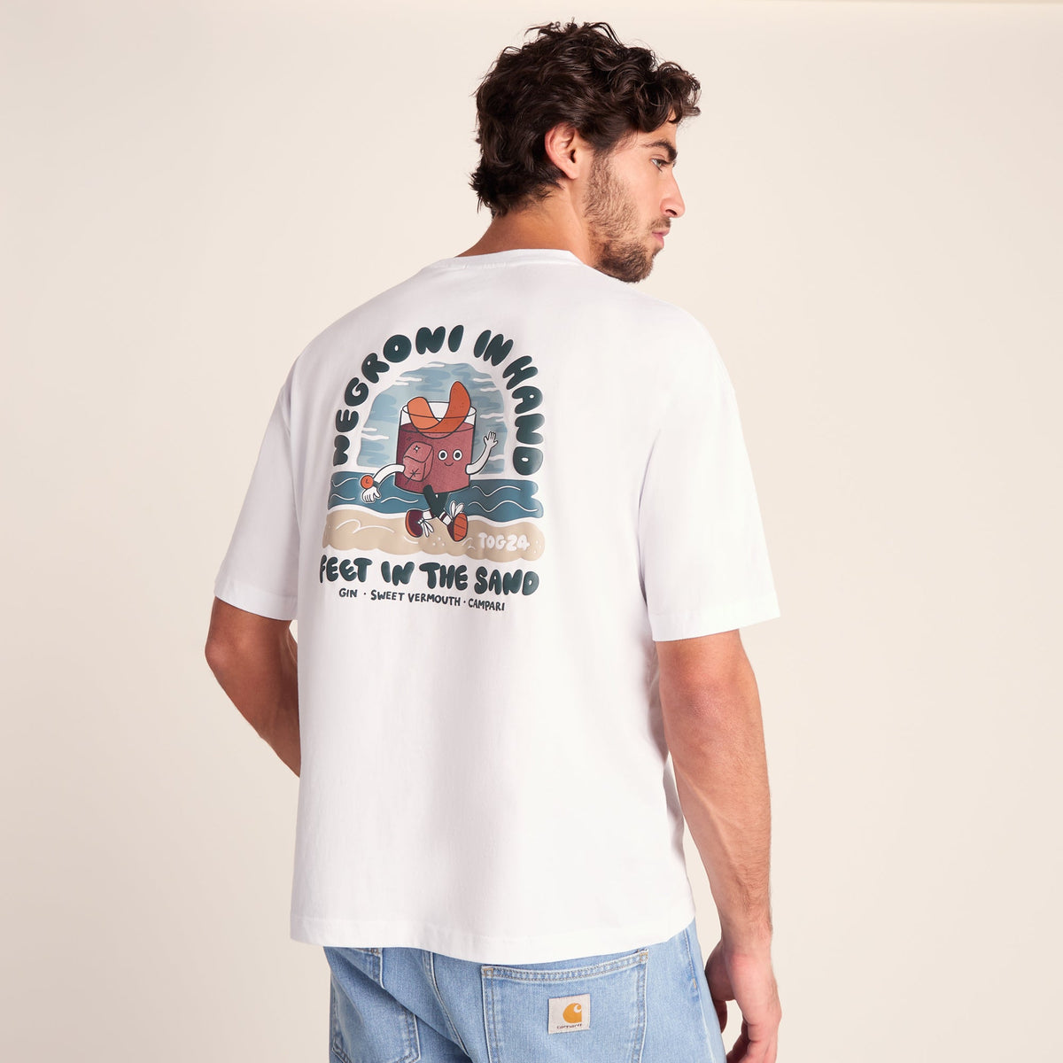 Negroni Mens Relaxed Fit 100% Cotton Supersoft Hattie Clark T-Shirt - Optic White - Image 3