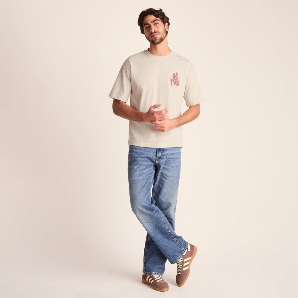 Negroni Mens Relaxed Fit 100% Cotton Supersoft Hattie Clark T-Shirt - Warm Cloud - Image 6