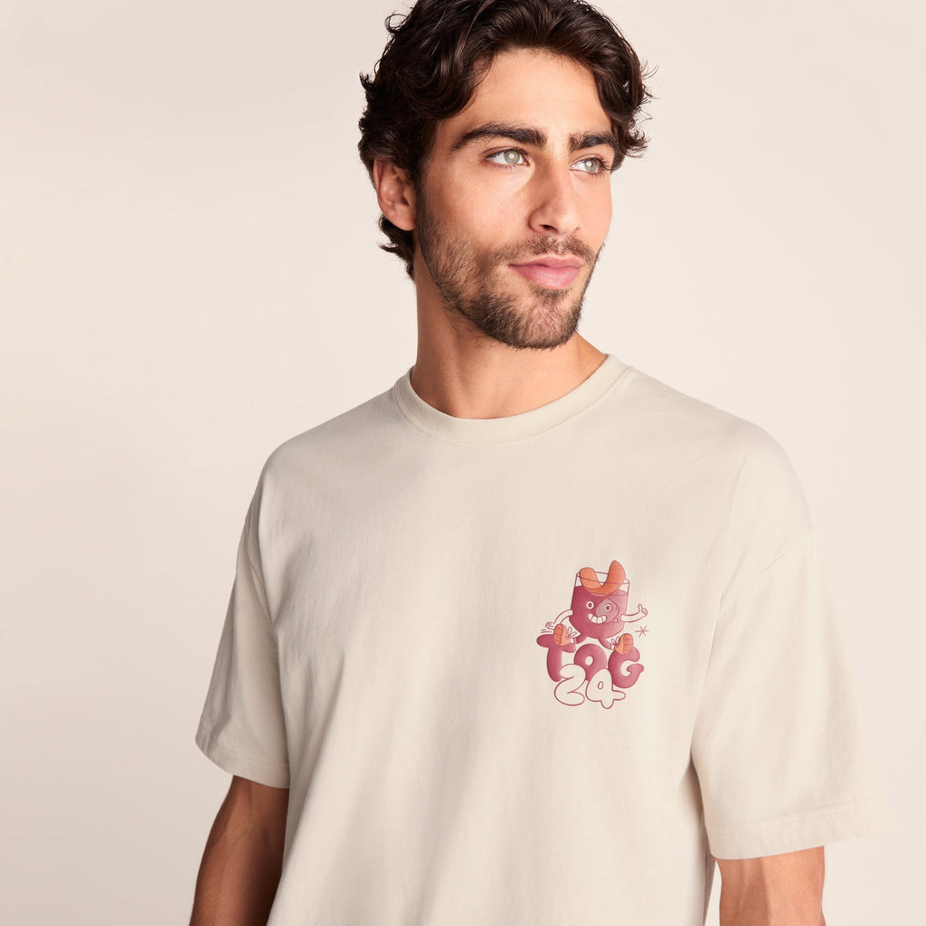 Negroni Mens Relaxed Fit 100% Cotton Supersoft Hattie Clark T-Shirt - Warm Cloud - Image 4