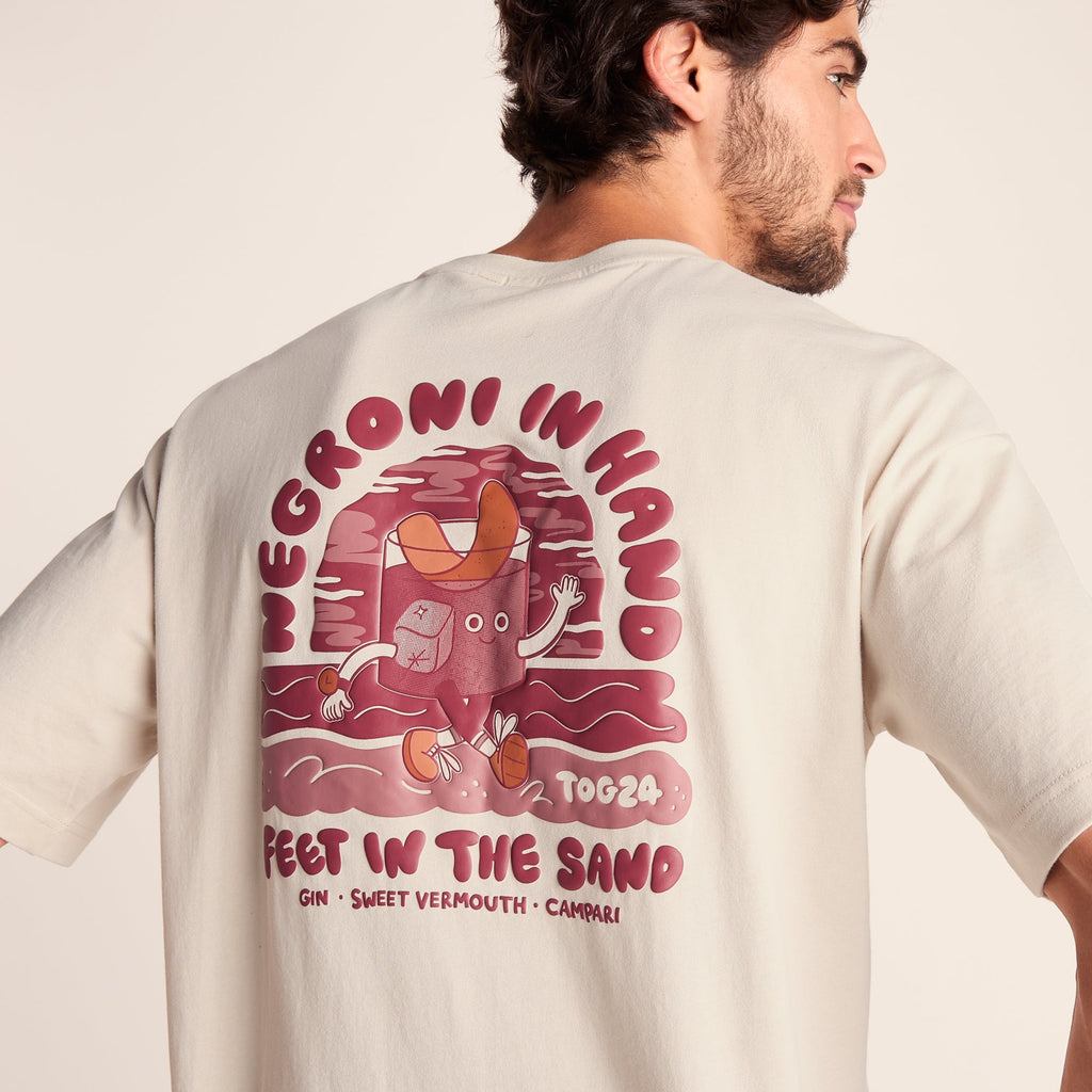 Negroni Mens Relaxed Fit 100% Cotton Supersoft Hattie Clark T-Shirt - Warm Cloud - Image 5
