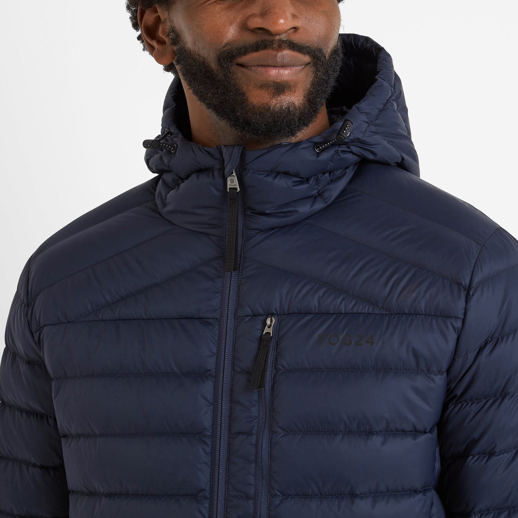 North Mens RDS Certified Down Hooded Jacket - Dark Indigo - Image 4