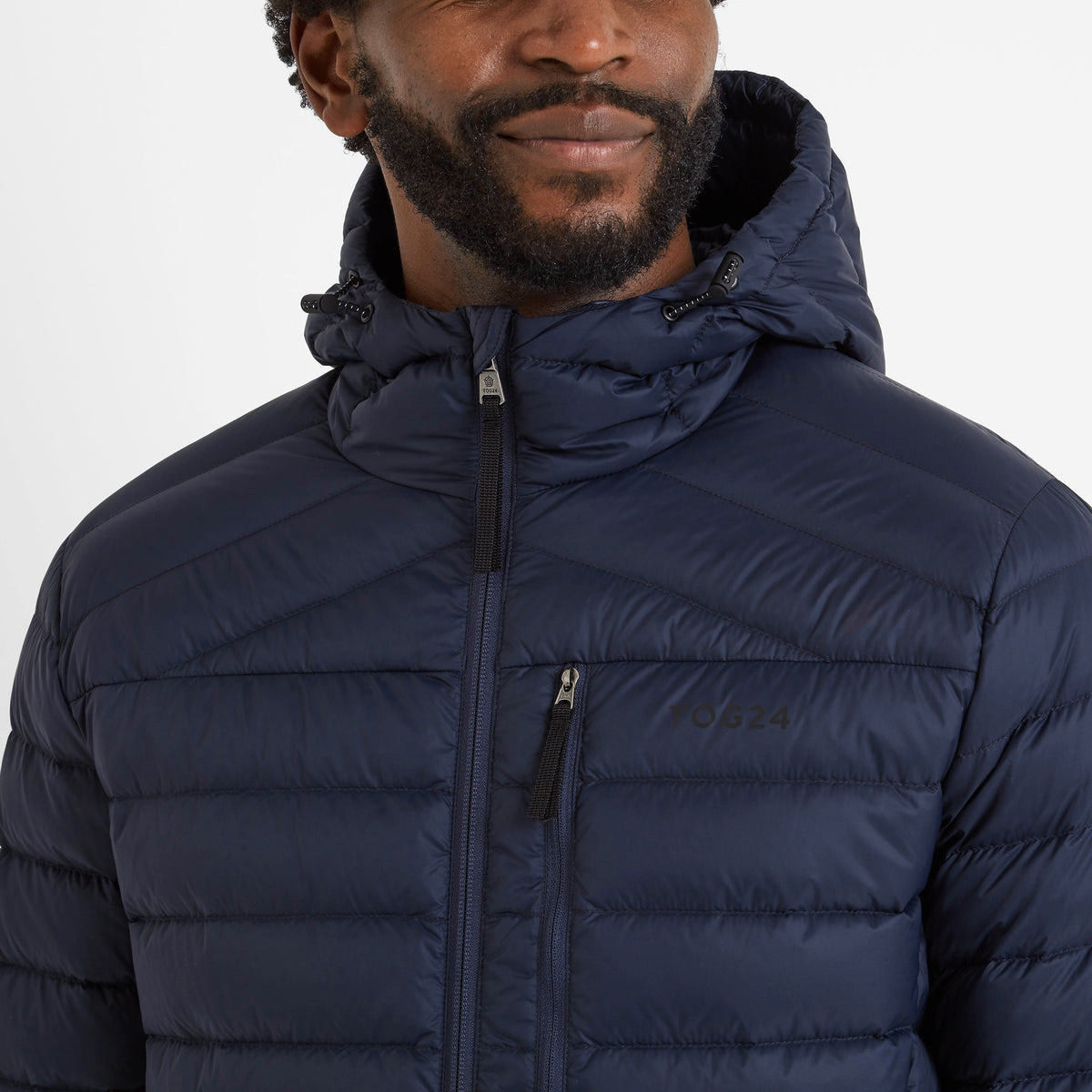North Mens RDS Certified Down Hooded Jacket - Dark Indigo - Image 4