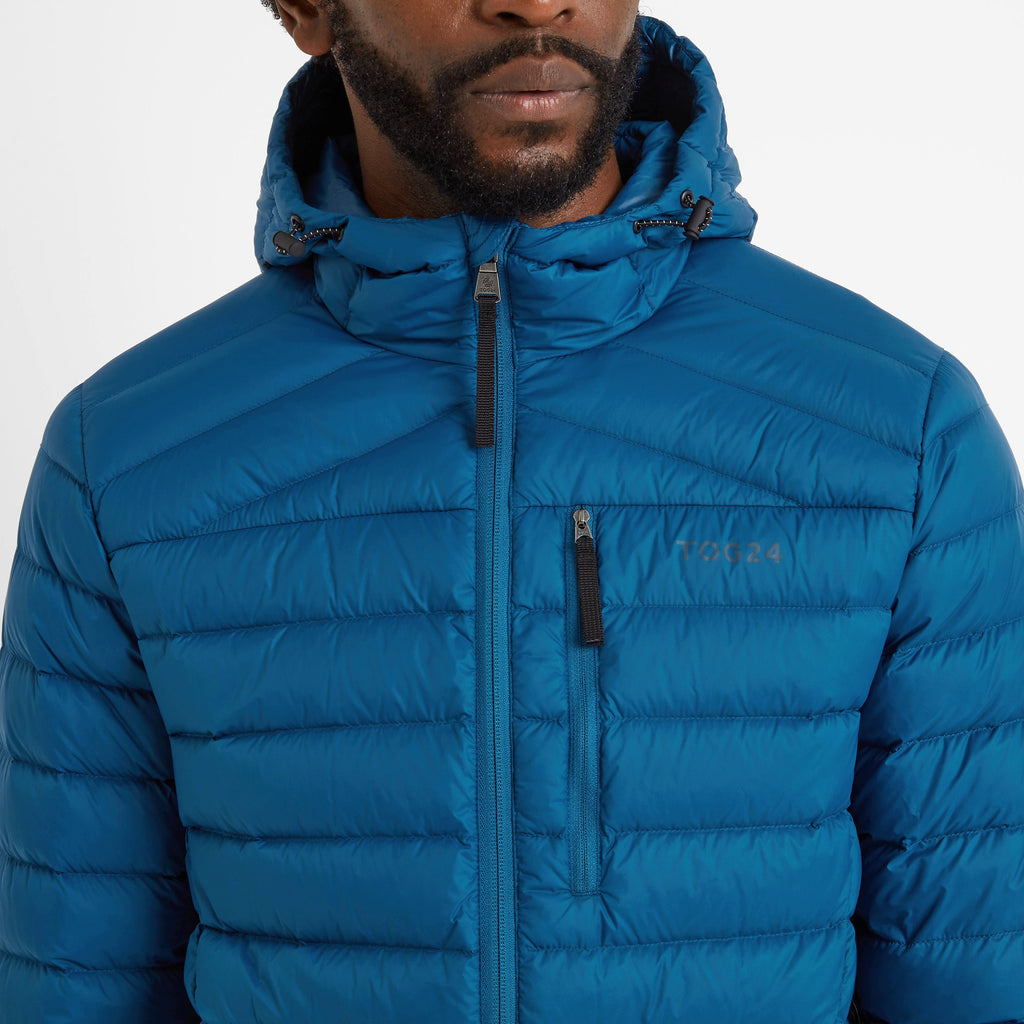 North Mens RDS Certified Down Hooded Jacket - Marine Blue - Image 6
