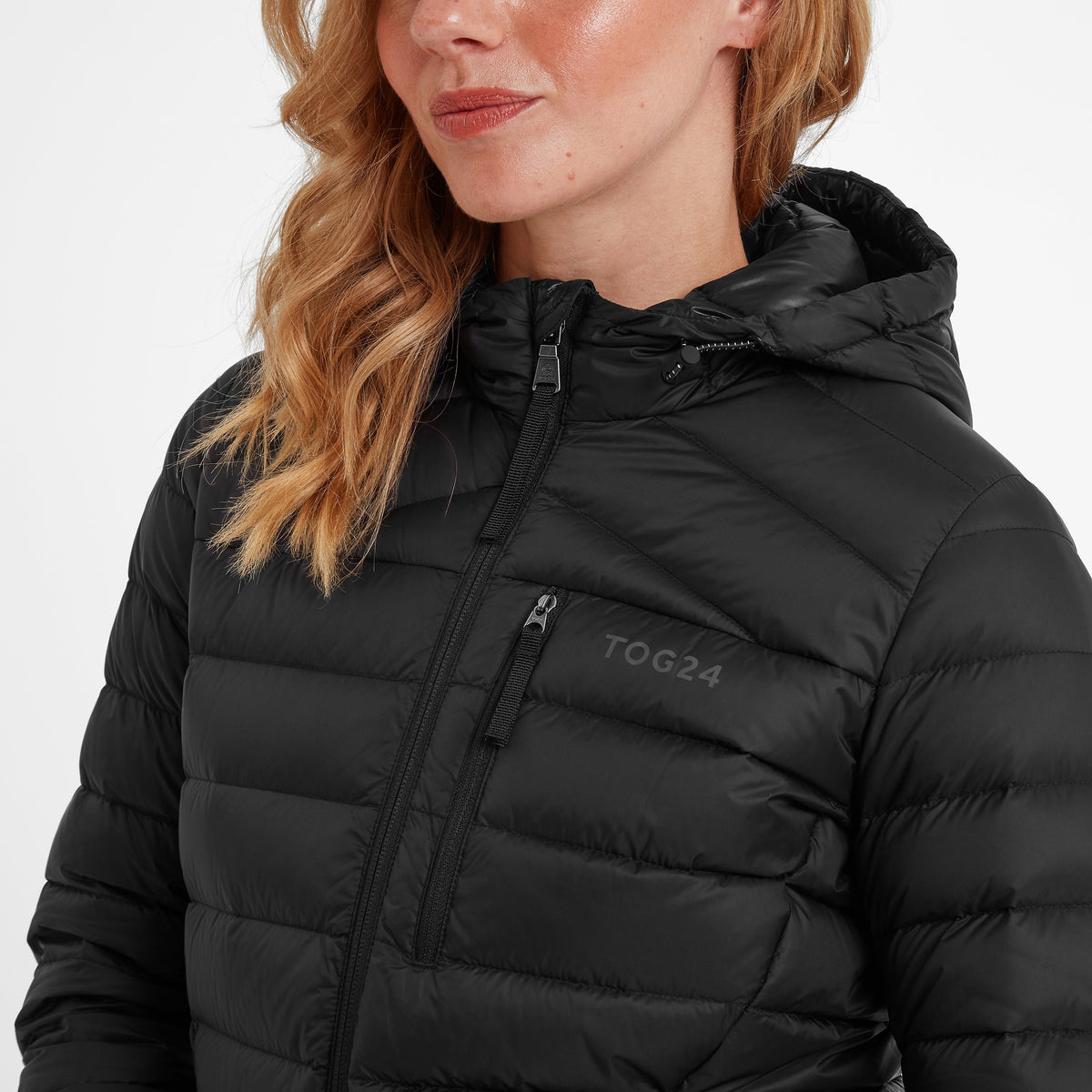North Womens RDS Certified Down Hooded Jacket - Black - Image 4