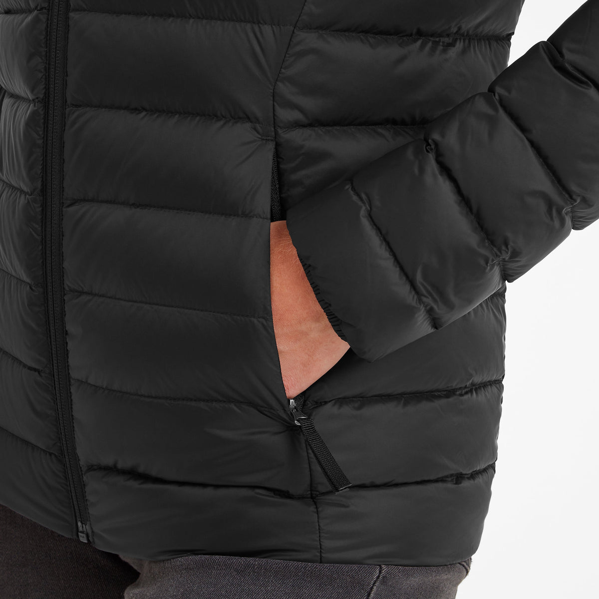 North Womens RDS Certified Down Hooded Jacket - Black - Image 5