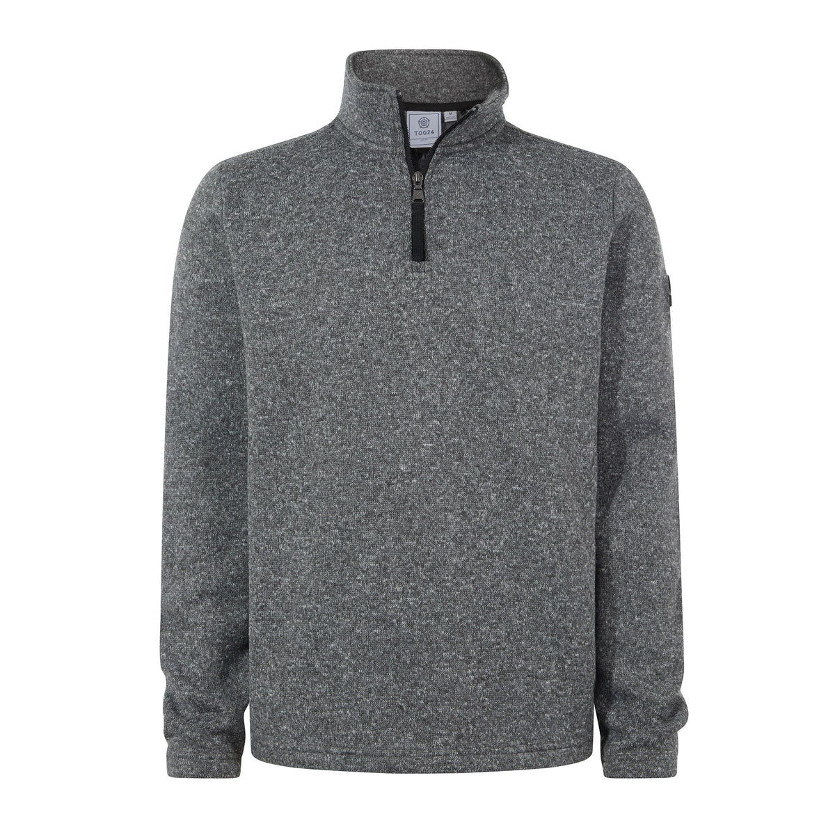 Pearson Mens Knitlook Quarter Zip Fleece - Dark Grey Marl - Image 8