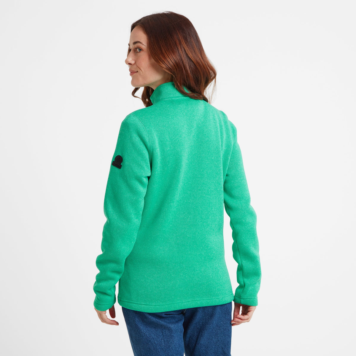 Pearson Womens Knitlook Quarter Zip Fleece - Jade Marl - Image 3