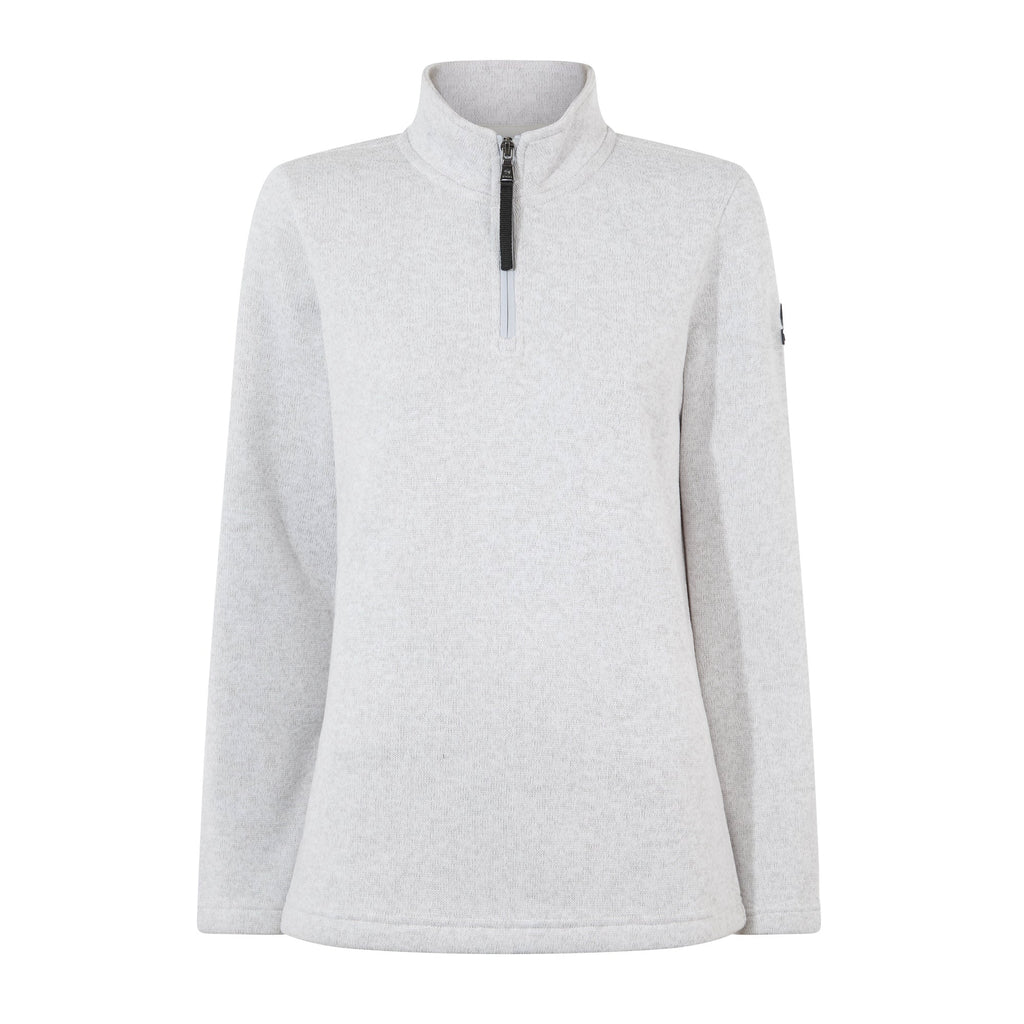 Pearson Womens Knitlook Fleece Zipneck - Light Grey Melange - Image 7