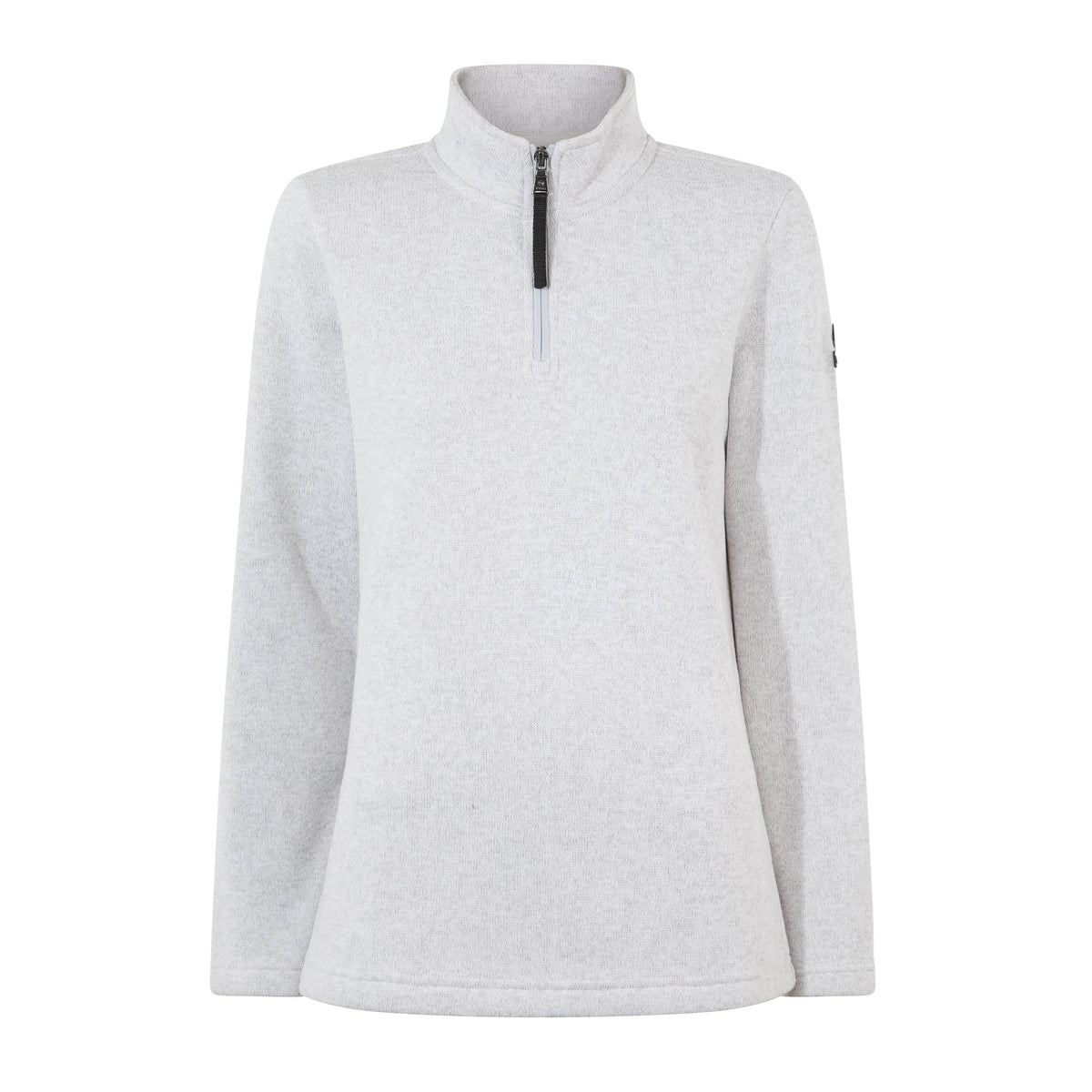 Pearson Womens Knitlook Fleece Zipneck - Light Grey Melange - Image 7