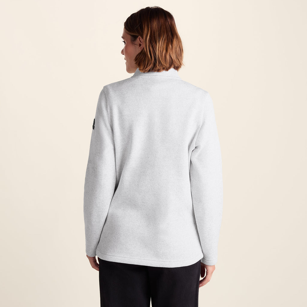 Pearson Womens Knitlook Fleece Zipneck - Light Grey Melange - Image 3