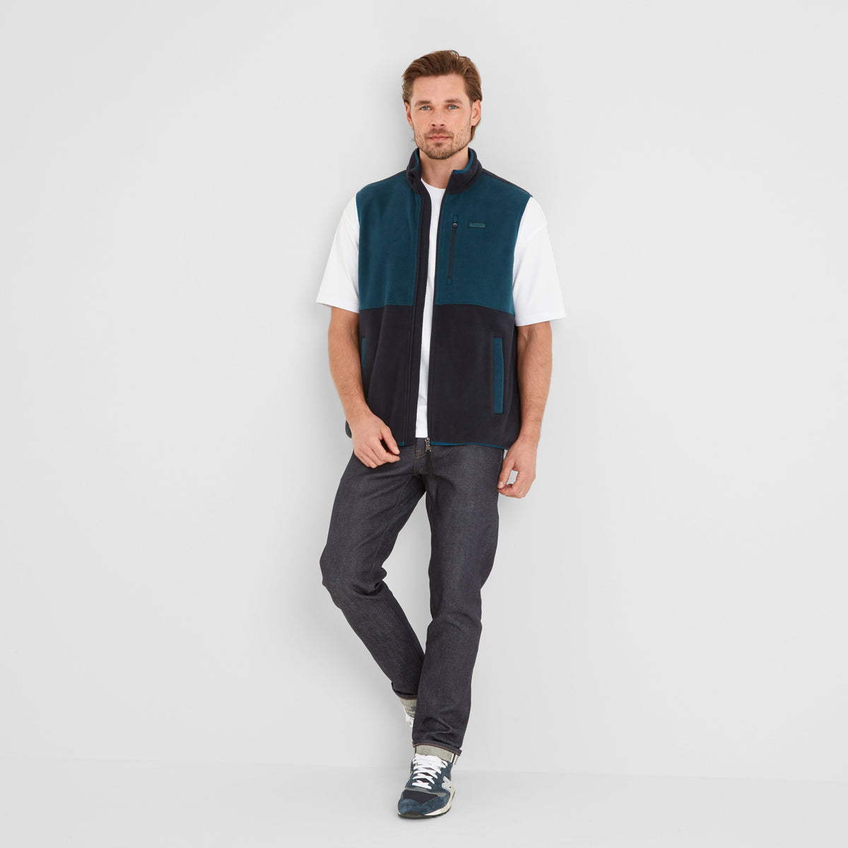 Pensford Mens Microfleece Gilet - Dark Indigo/Petrol Green - Image 2