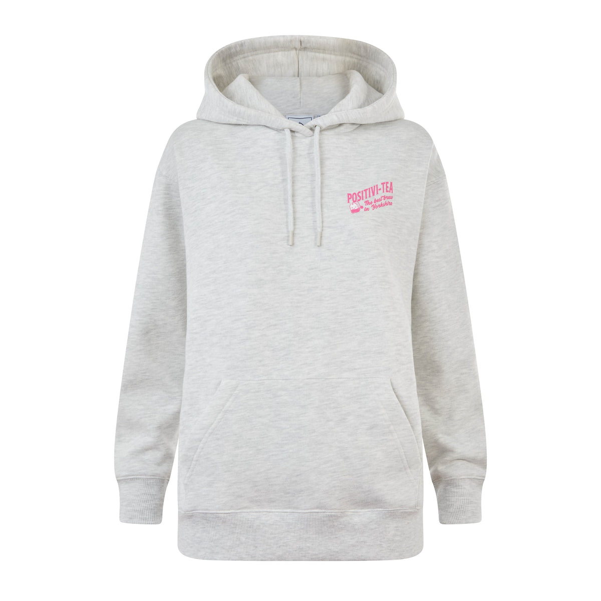Positivity Womens Supersoft Heavyweight Graphic Print Hoodie - Ice Grey Melange - Image 7