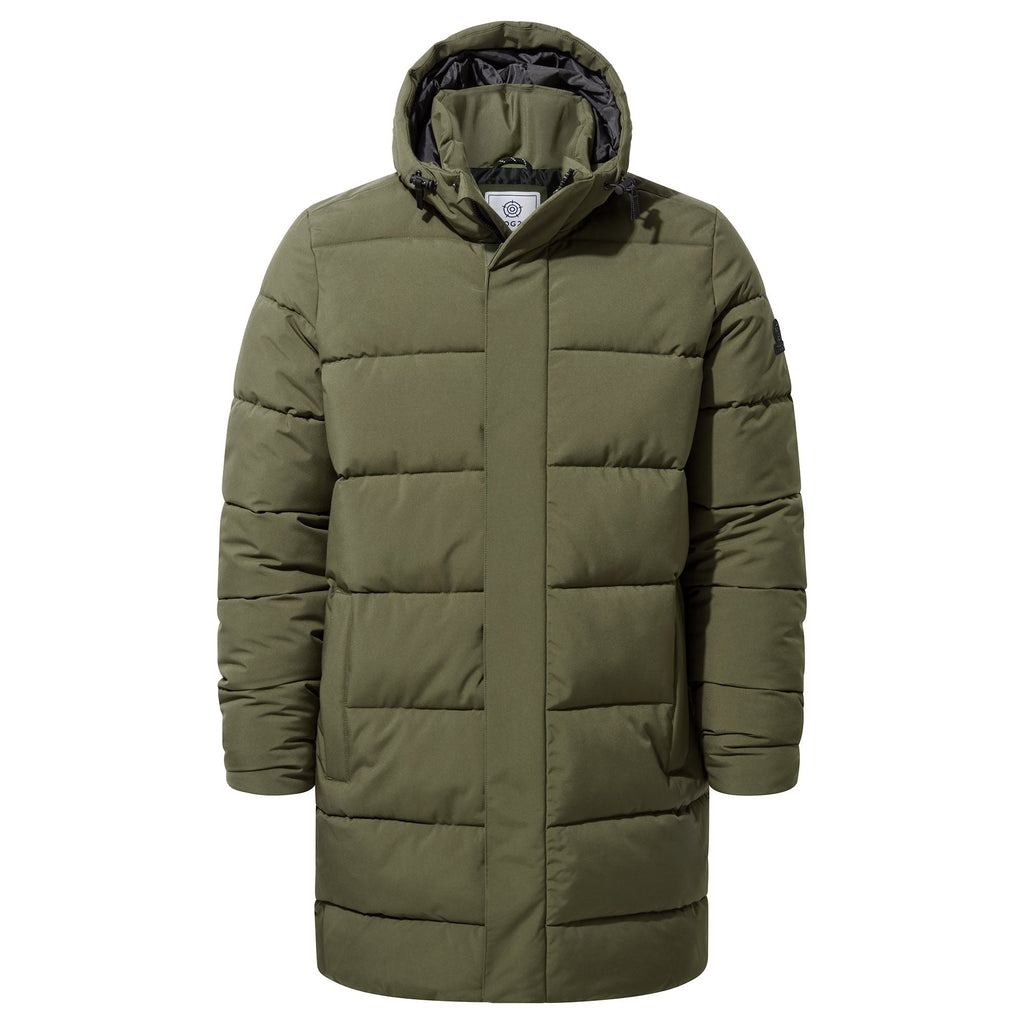 Preece Mens Long Shower Resistant Insulated Jacket - Khaki - Image 8