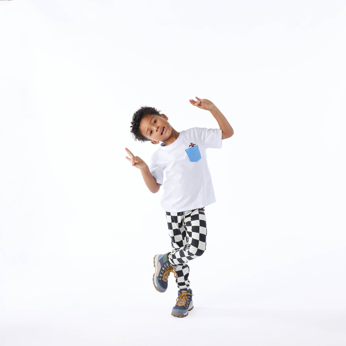Racka Kids Shaun the Sheep Legging - Black Woolly Checkerboard - Image 3