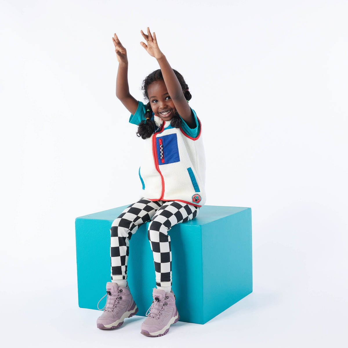 Racka Kids Shaun the Sheep Legging - Black Woolly Checkerboard - Image 4