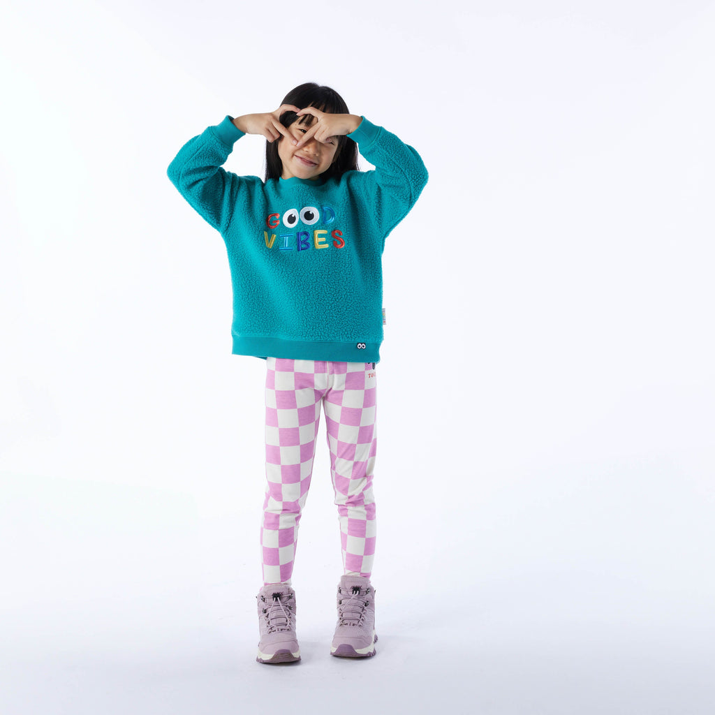 Racka Kids Shaun the Sheep Legging - Pink Woolly Checkerboard - Image 4