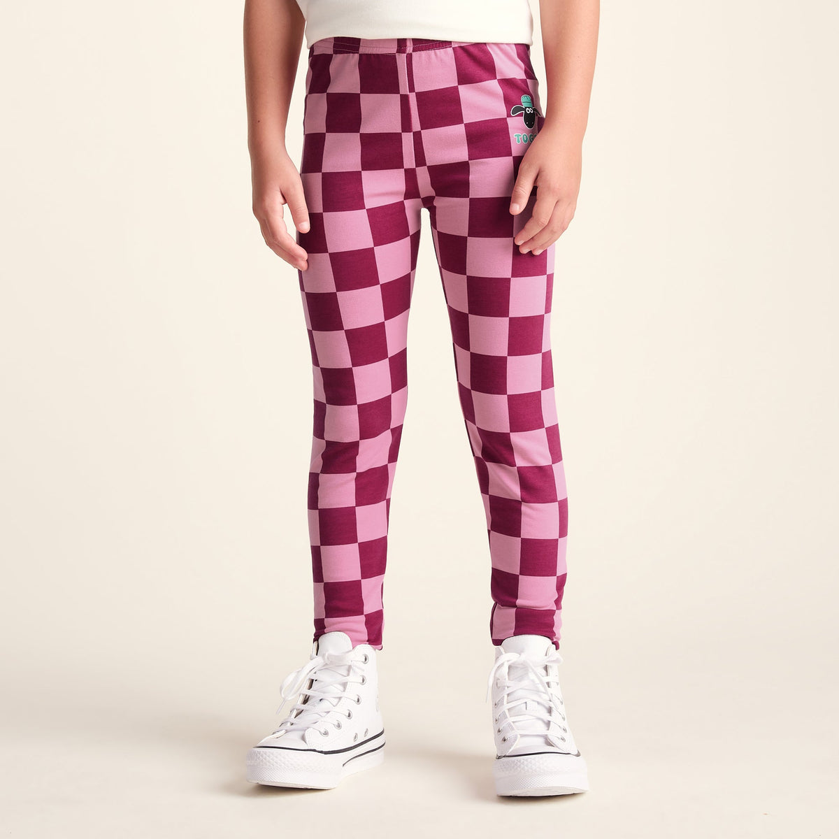 Racka Kids Shaun the Sheep Legging - Candy Floss/Beetroot Red - Image 2