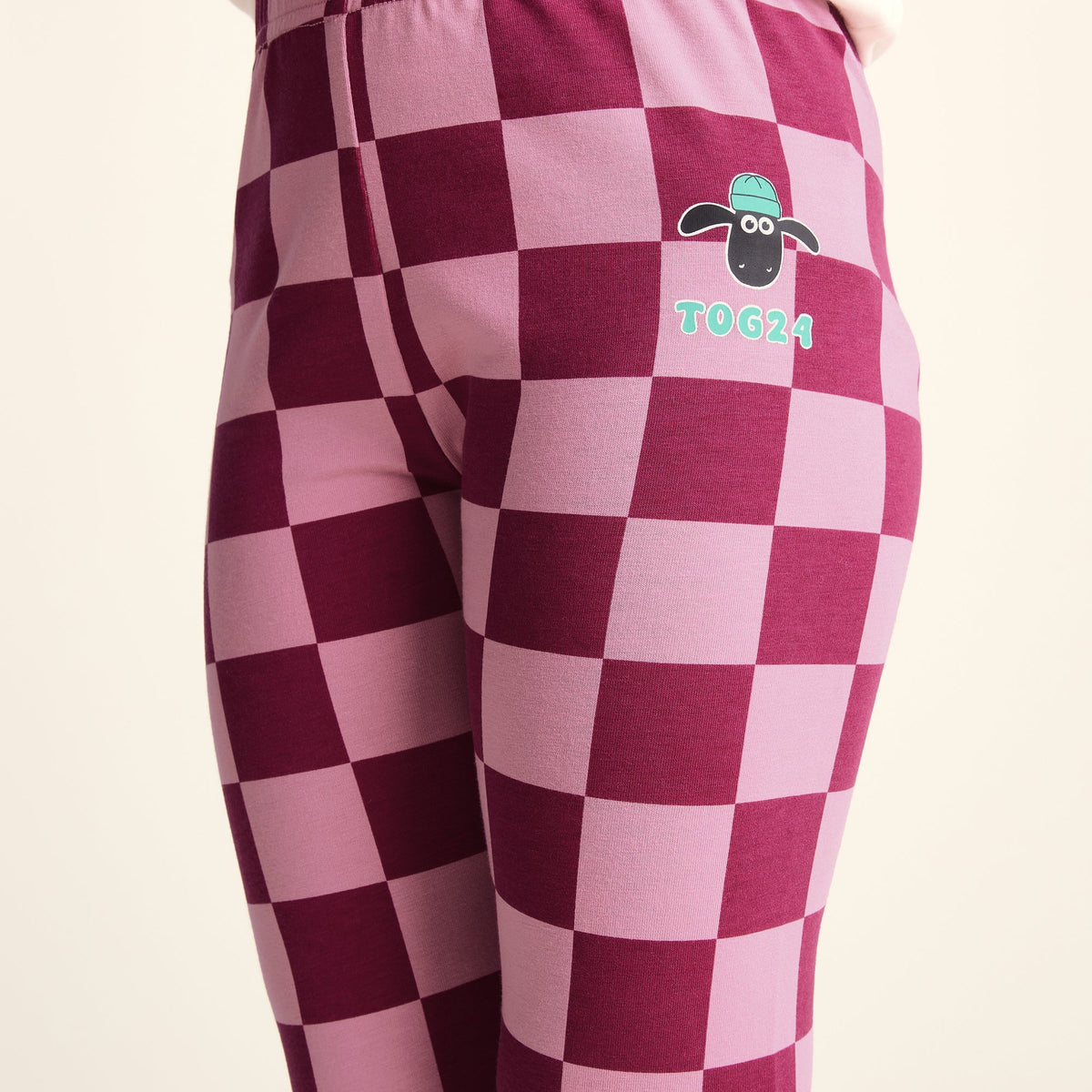 Racka Kids Shaun the Sheep Legging - Candy Floss/Beetroot Red - Image 6
